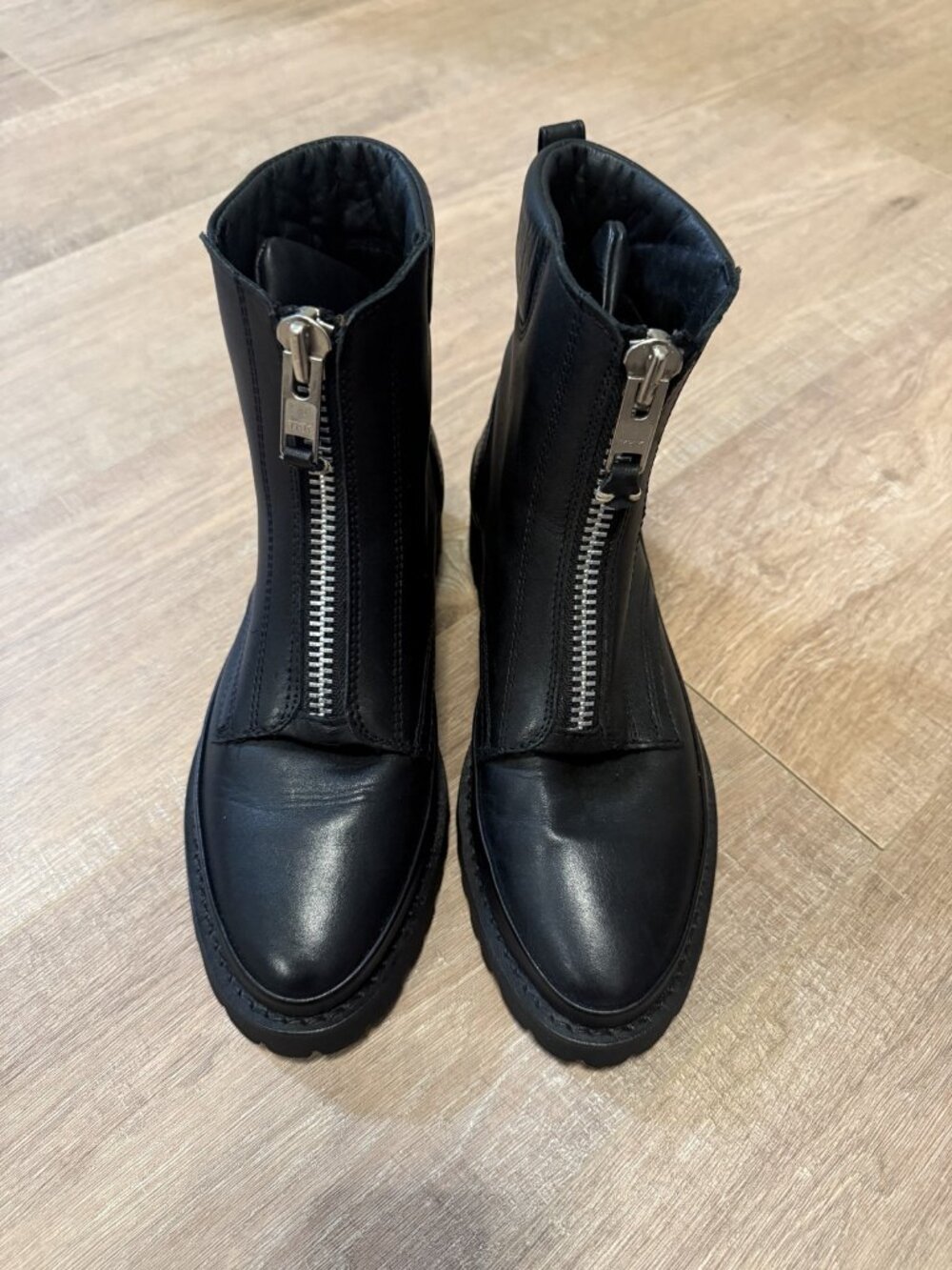 Thursday Boot Co Black Lug Sole Front-Zip Combat Boots size 7